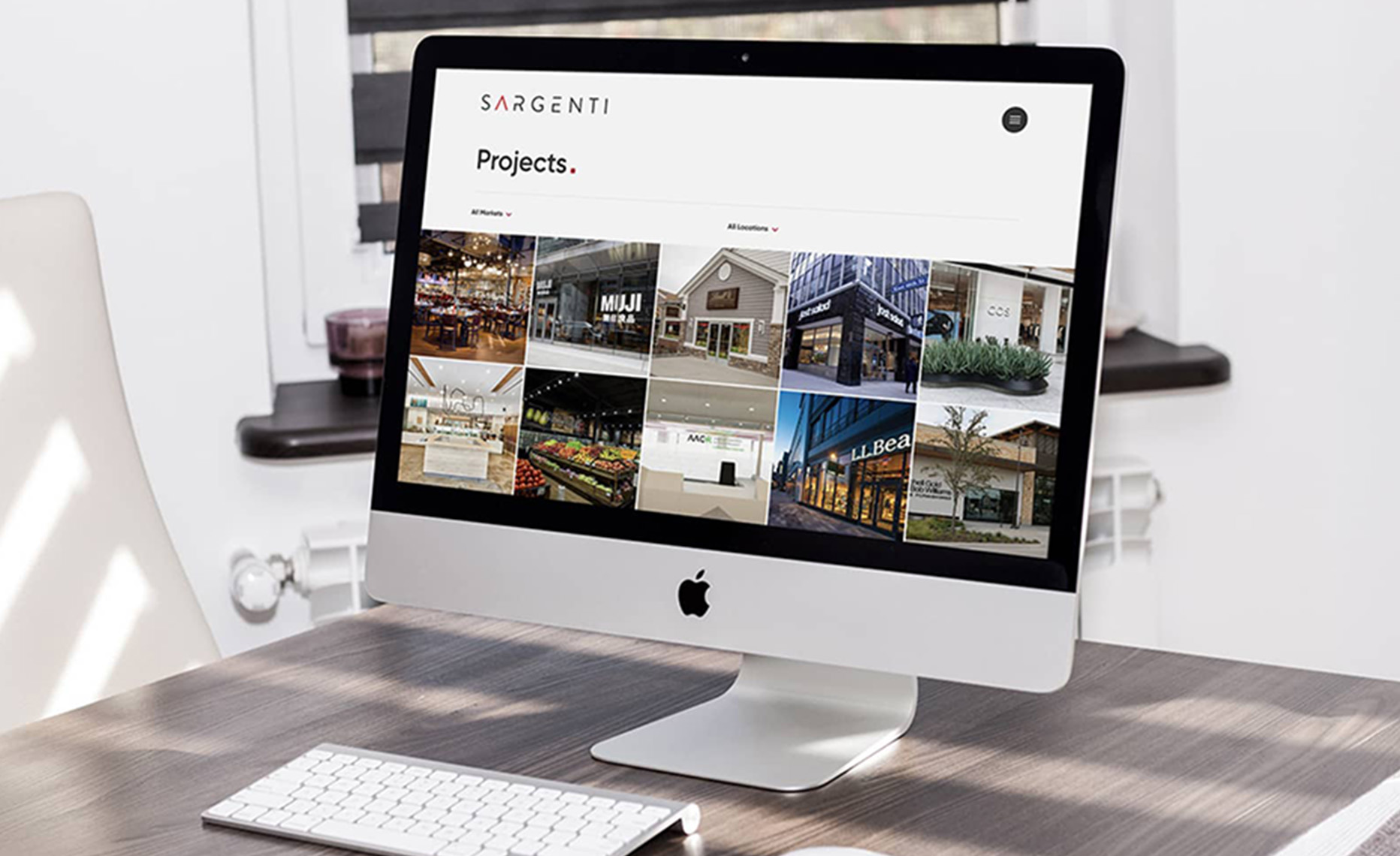 Sargenti architects website design on desktop