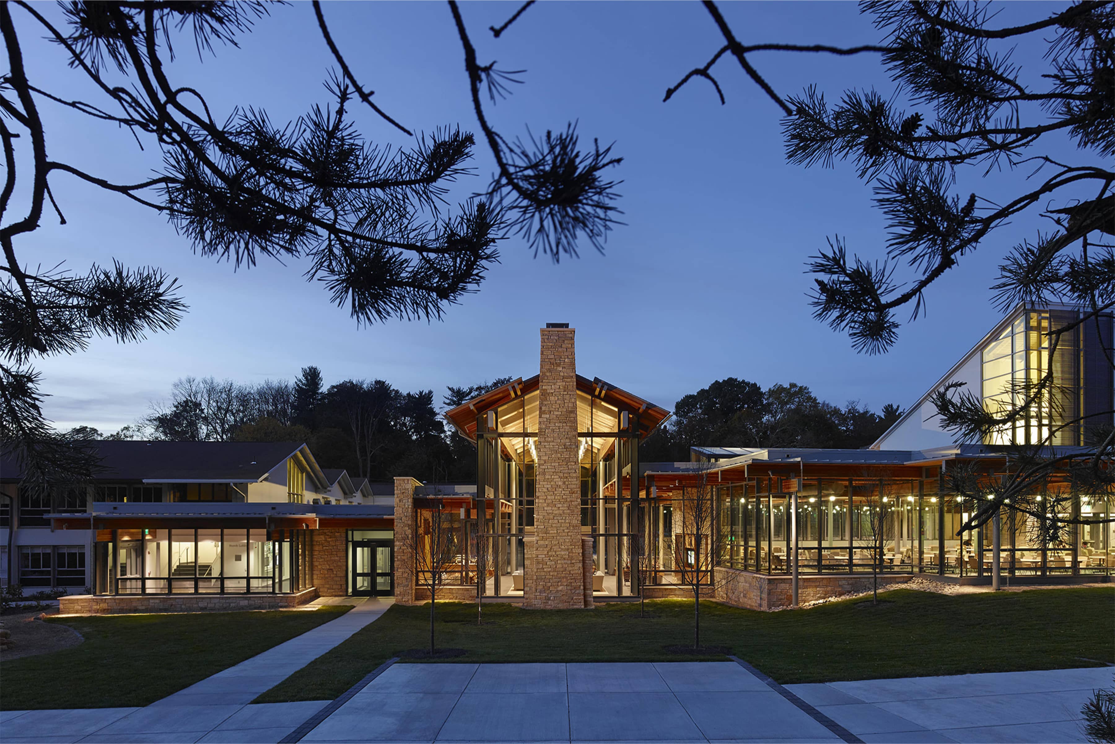 Agnes Irwin School in Philadelphia at sunset for Becker & Frondorf's architecture firm website design.