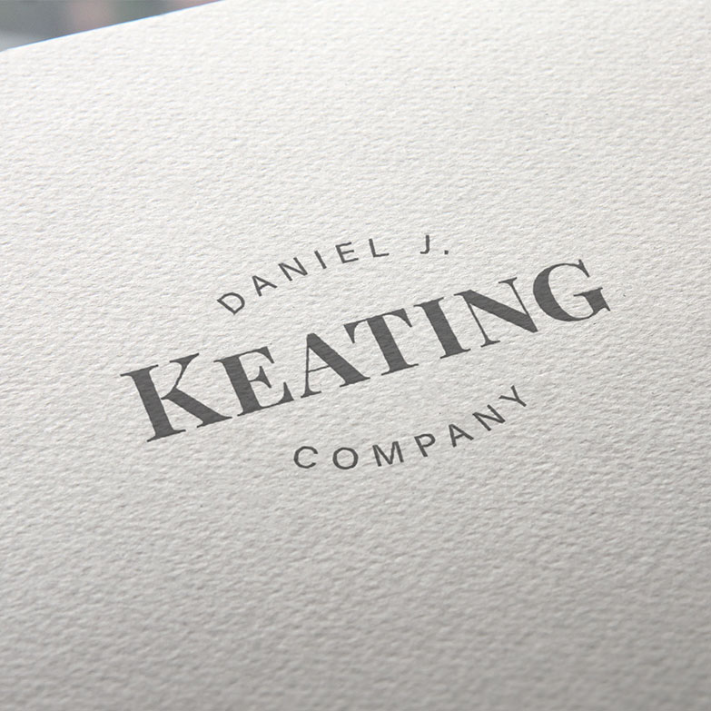 Third & Arch close up of logo fo Daniel J. Keating construction branding.