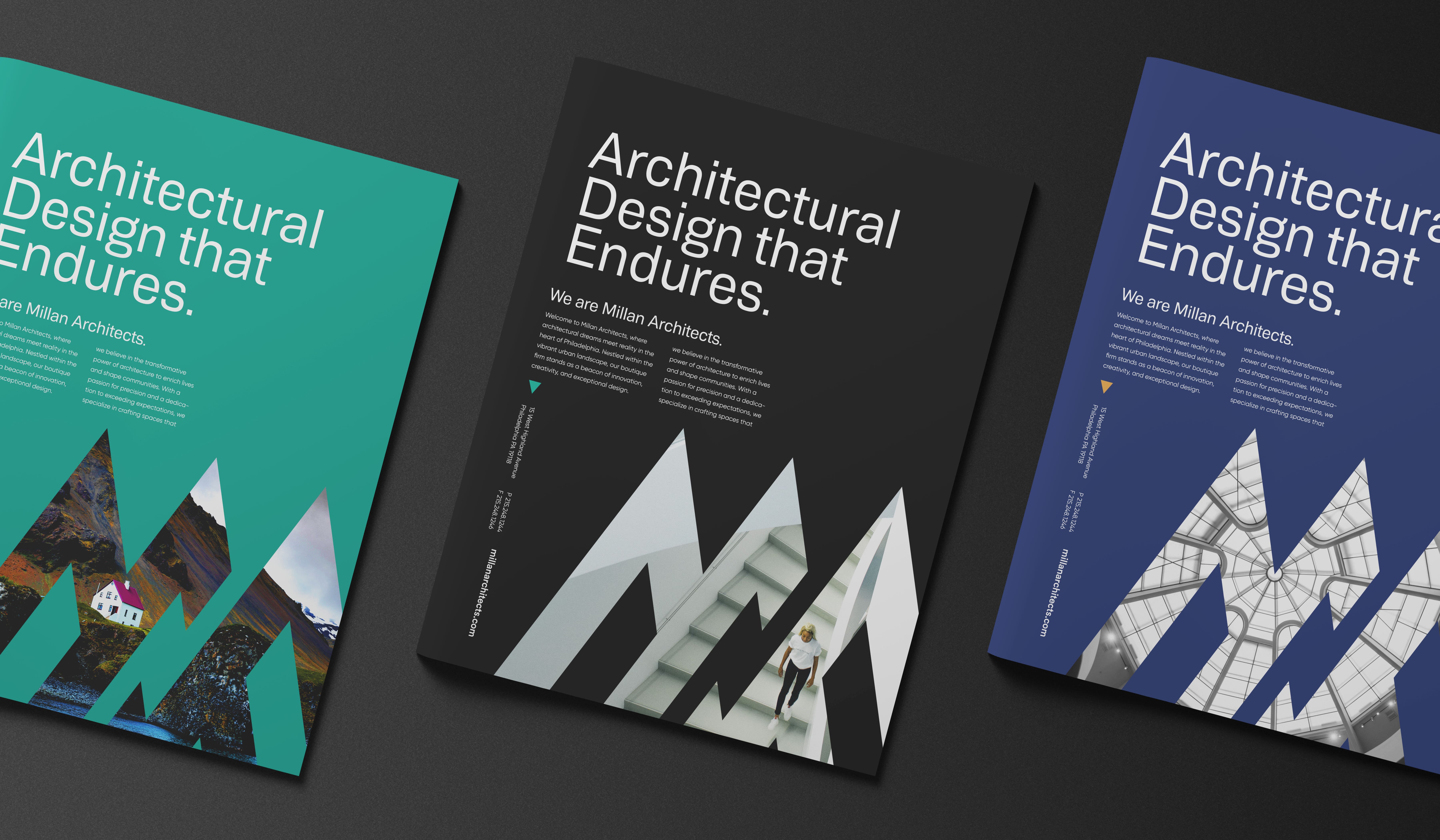 Millan Architects branded Ad Design booklets by Third & Arch.