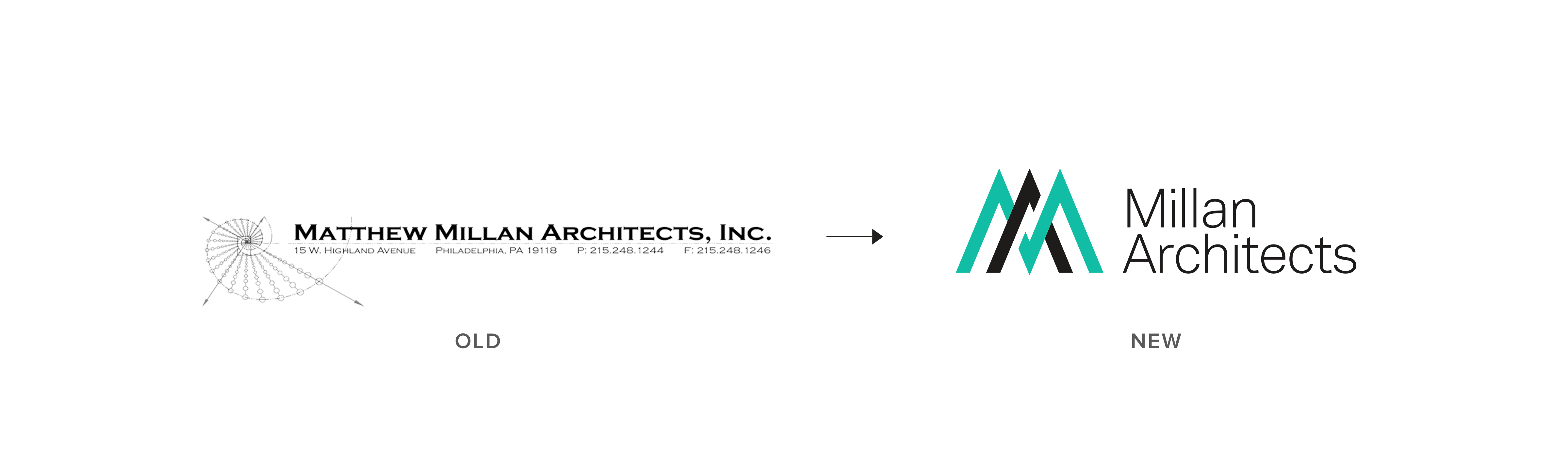 Millan Architects logo redesign by Third & Arch website branding Agency.