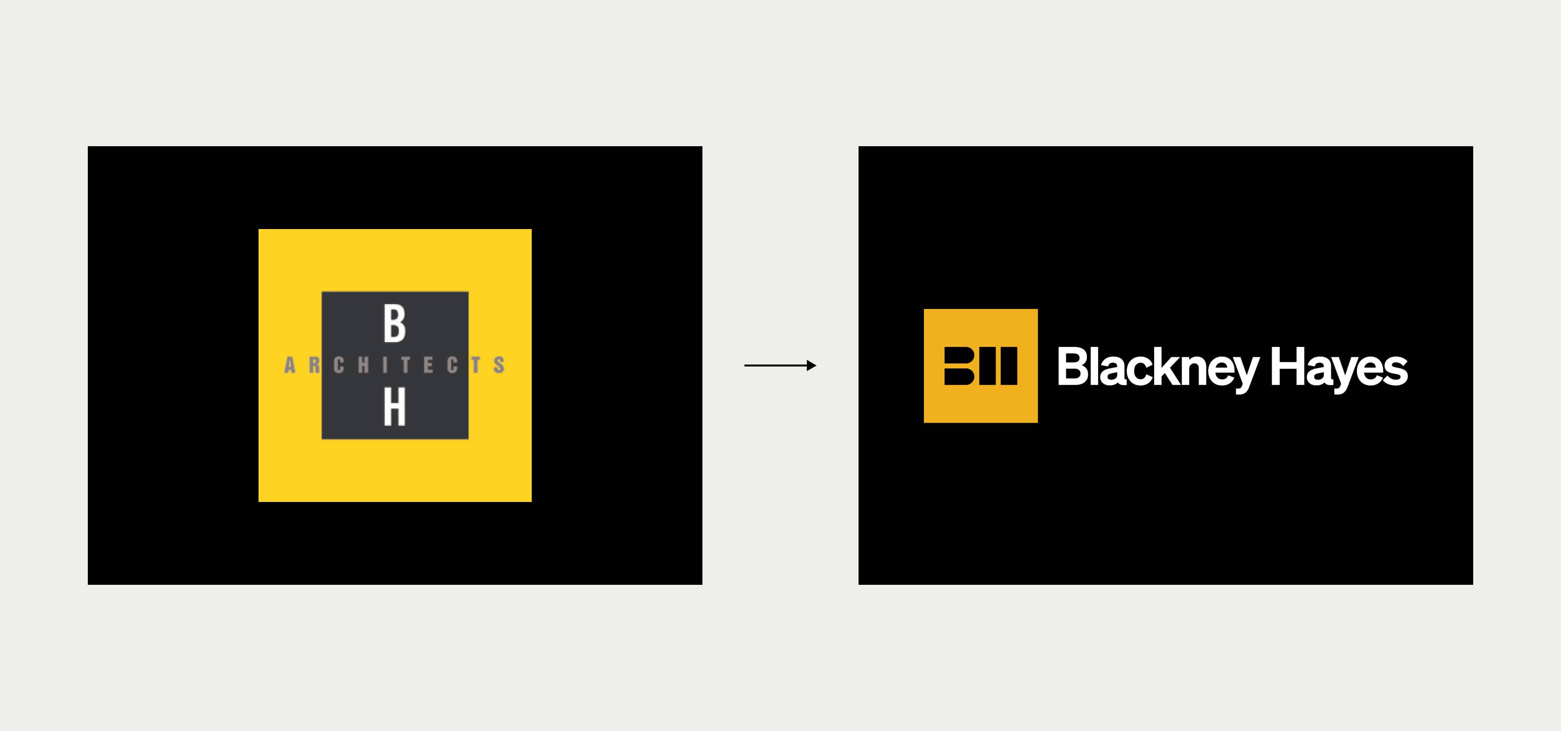 Blackney Hayes Architects Logo Design Before and After