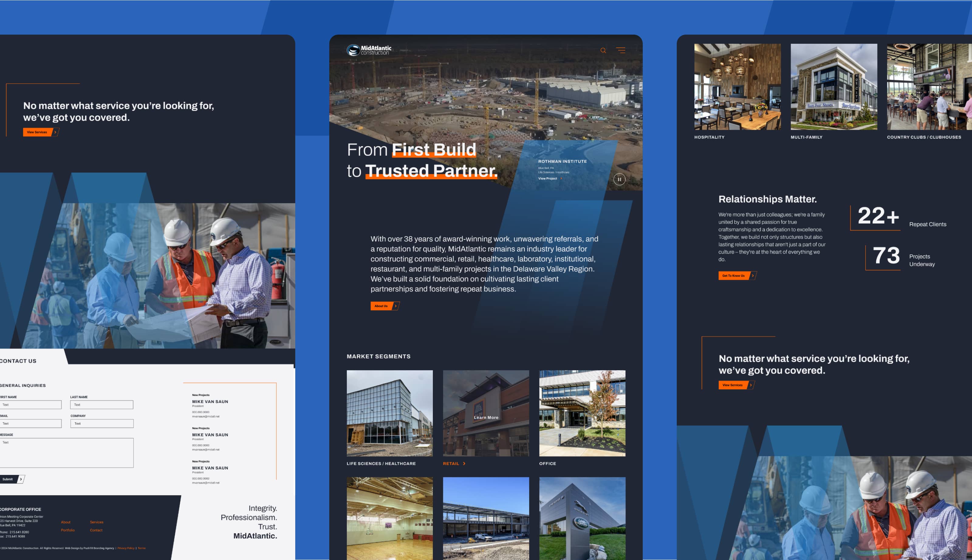 Mid Atlantic Construction Web Design Homepage by Creative Agency